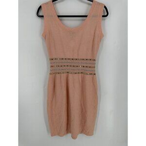 St. John Vintage 80’s Peach Sleeveless Embellished Dress Women’s M? Read